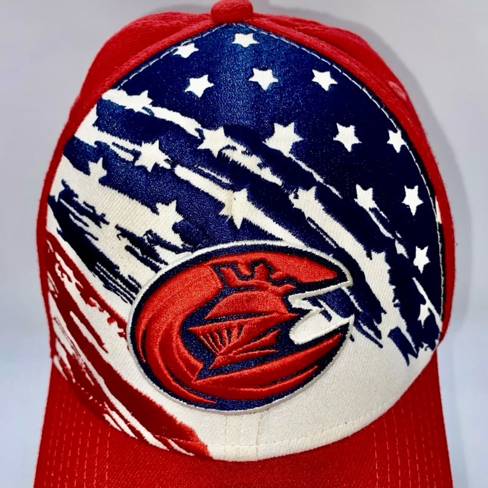 Charlotte Knights Baseball Hat Cap Red Patriotic Theme New Era 39Thirty Sz M/L
